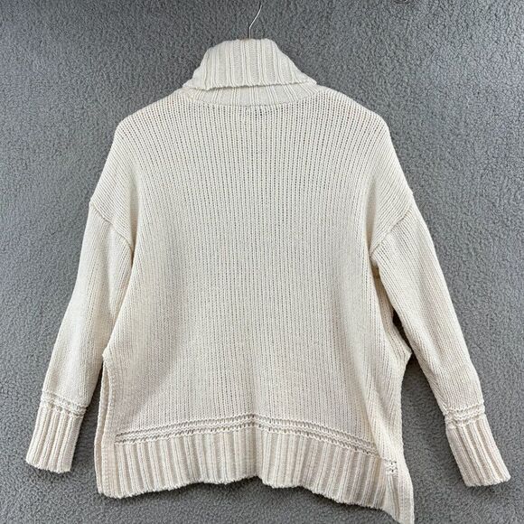 Aerie sweater turtleneck cream chunky knit oversized size XS - Picture 2 of 9